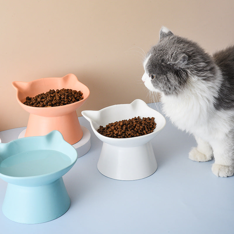 Elevated Ceramic Cat Bowl