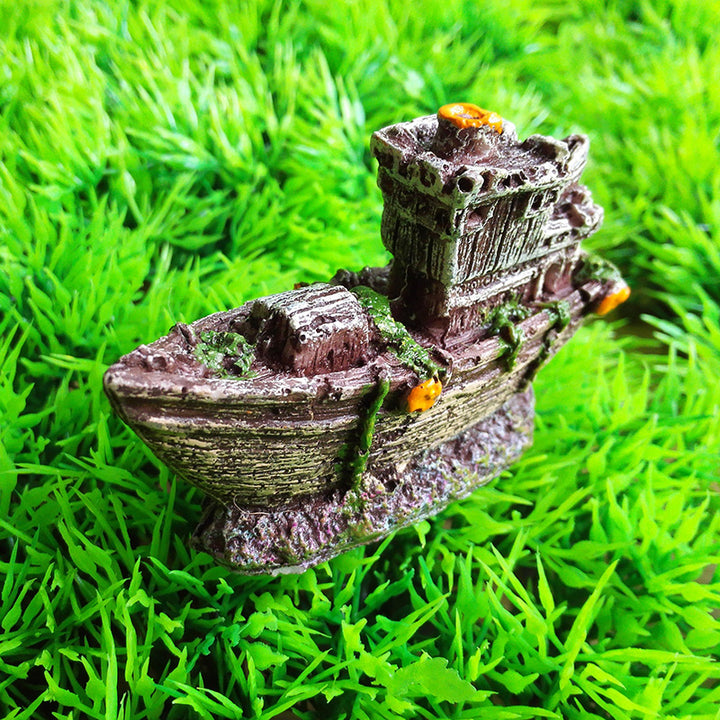 Sunken Shipwreck Aquarium Ornament