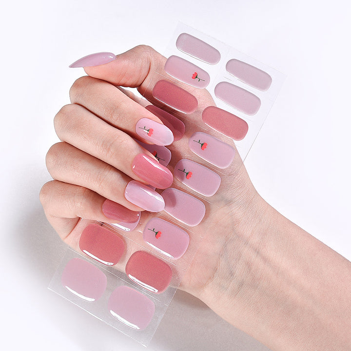 Internet Celebrity Semi-baked Gel Nail Sticker Waterproof And Durable 3d Paper Patch