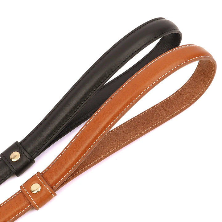 Adjustable Genuine Leather Dog Leash for All Breeds