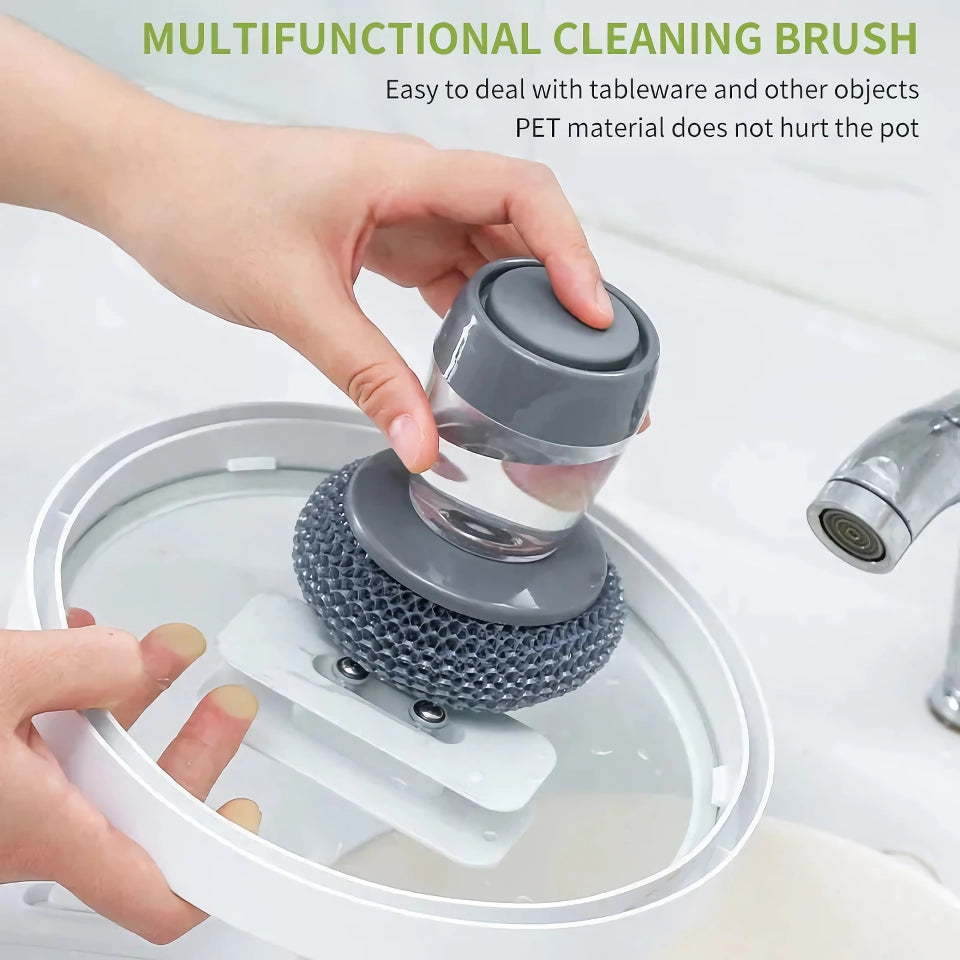 Automatic Soap Dispensing Kitchen Brush for Pans | Eco-Friendly & Powerful Cleaning Tool
