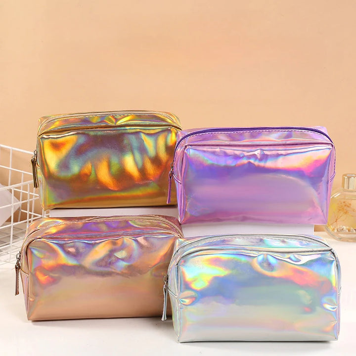 Solid Color Laser Makeup Bag