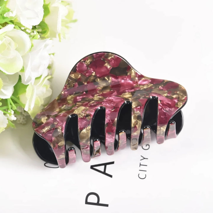 Large Floral Acrylic Hair Clips