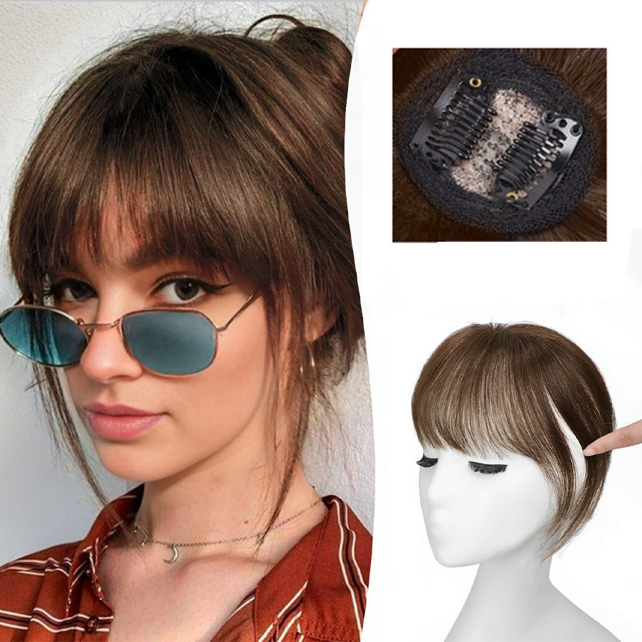 3d Bangs Straight Replacement Hair Covering Hairline Wig Set High-temperature Fiber