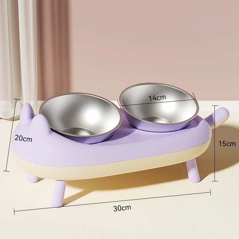 Stainless Steel Double Bowl Feeder