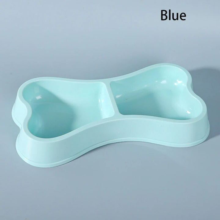 Macaron Colored Bone-Shaped Pet Double Bowl