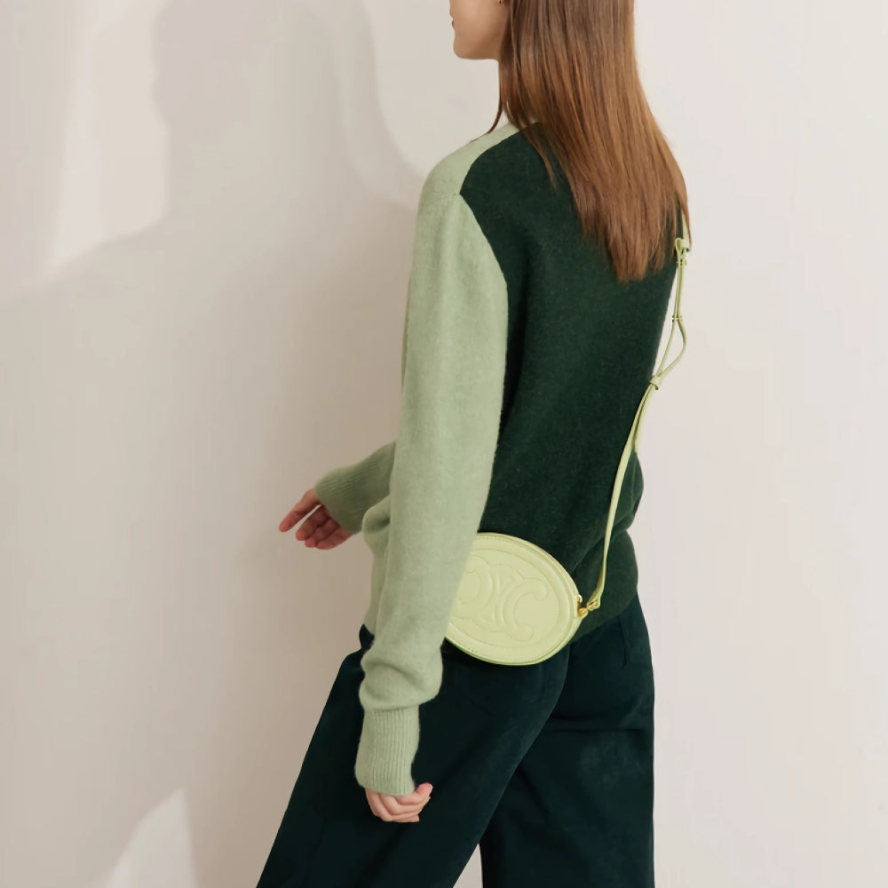 Autumn Mock Neck Embroidery Knitted Pullover Sweater