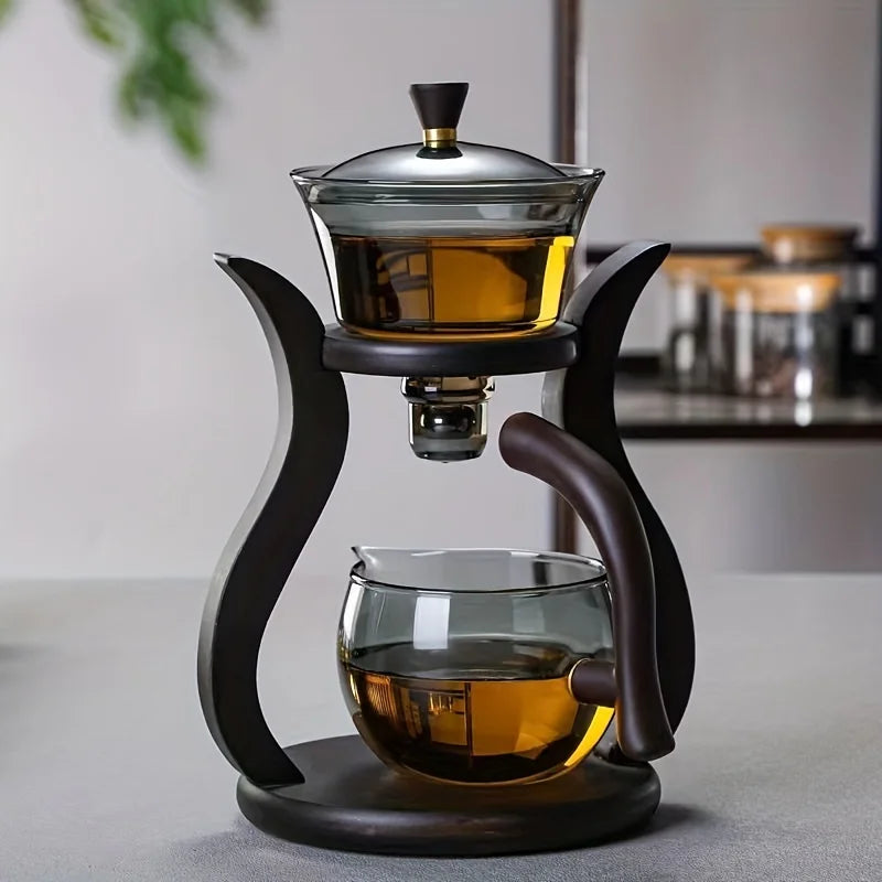 Lazy Kung Fu Glass Tea Set with Infuser and Magnetic Switch