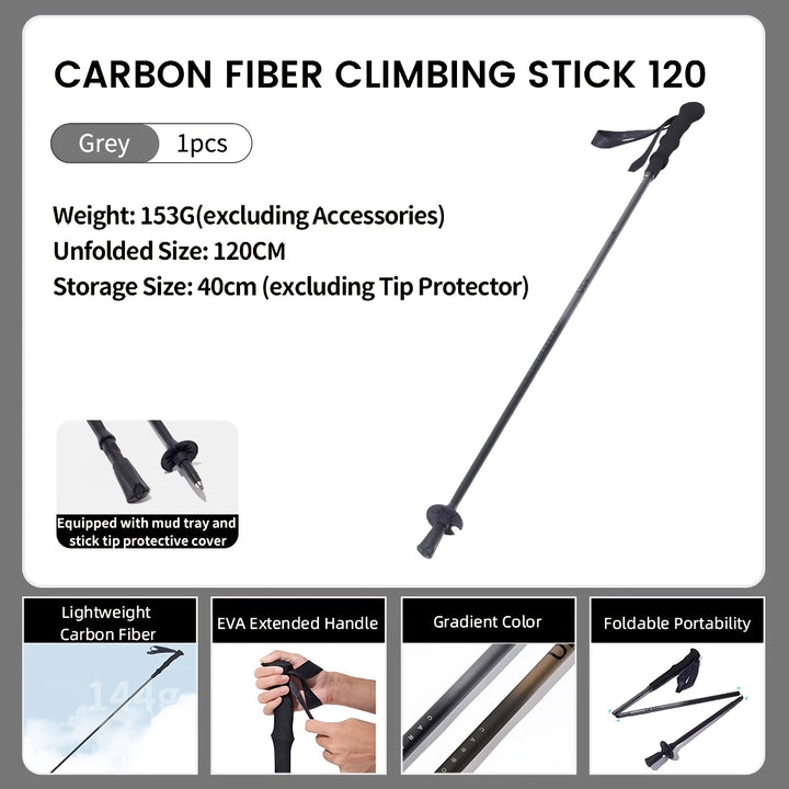 Ultra Light Carbon Trekking Pole: Portable Anti-Shock Hiking Tool