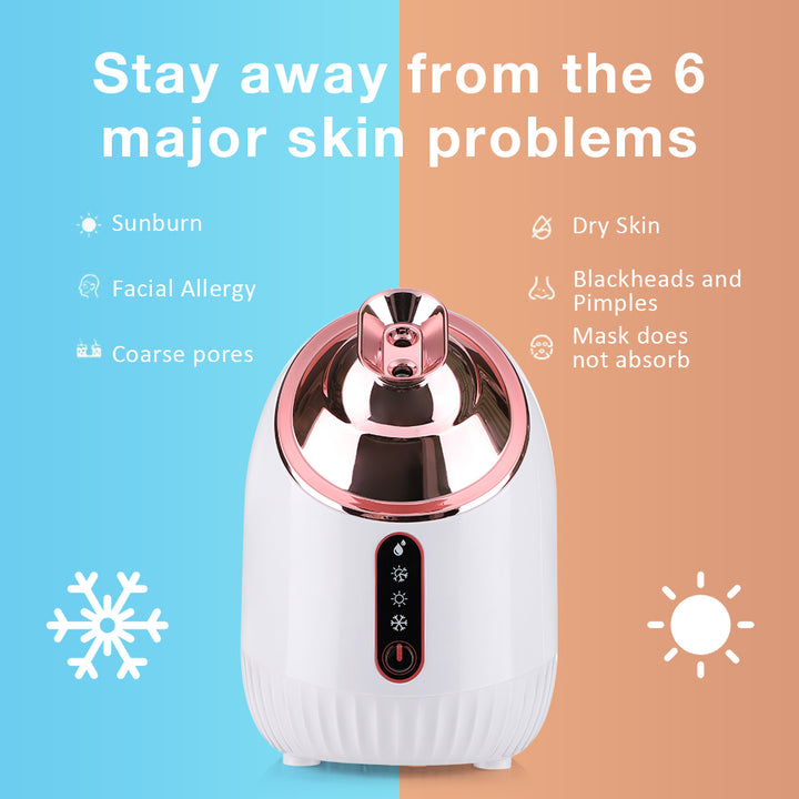 Hydrating Nano Mist Facial Steamer with Hot & Cold Spray for Deep Pore Cleansing & Moisturizing