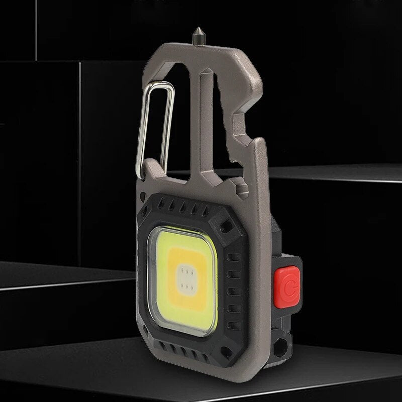 High Lumens Rechargeable COB Keychain Work Light with 8 Modes