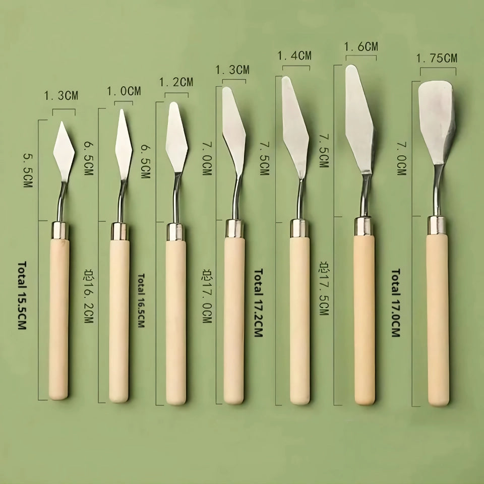 7-Piece Stainless Steel Oil Painting Knife Set