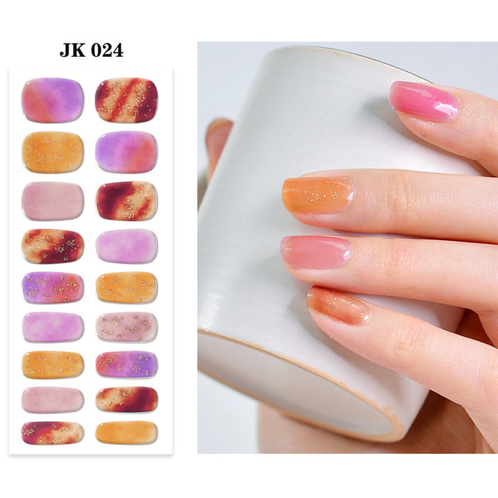 Pure Desire Wind Wear Nail Semi-baked UV Gel Nail Sticker Waterproof And Durable