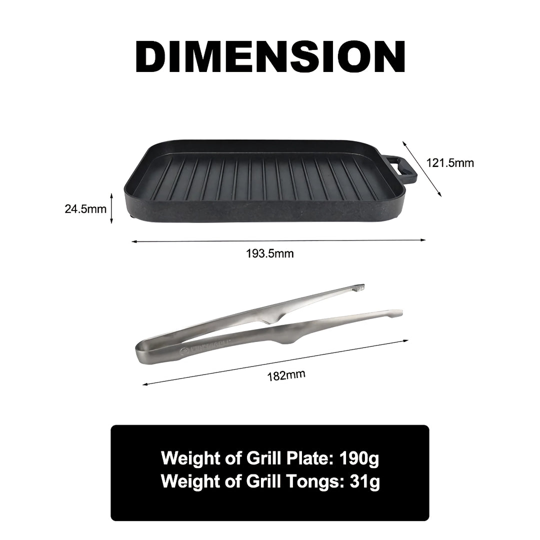 Mini Heat-Resistant Non-Stick Grill Plate Set for Outdoor Cooking