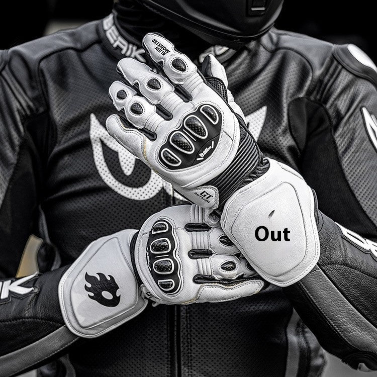 Glove Motorcycle Track Long Carbon Fiber