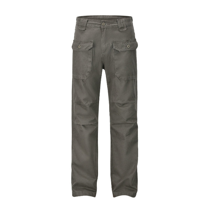 Men's Basic All-matching Trendy Gray-green Overalls Casual Loose Trousers