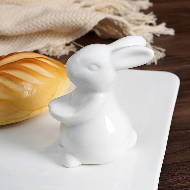 Adorable Rabbit Square Ceramic Plate for Desserts and Cakes