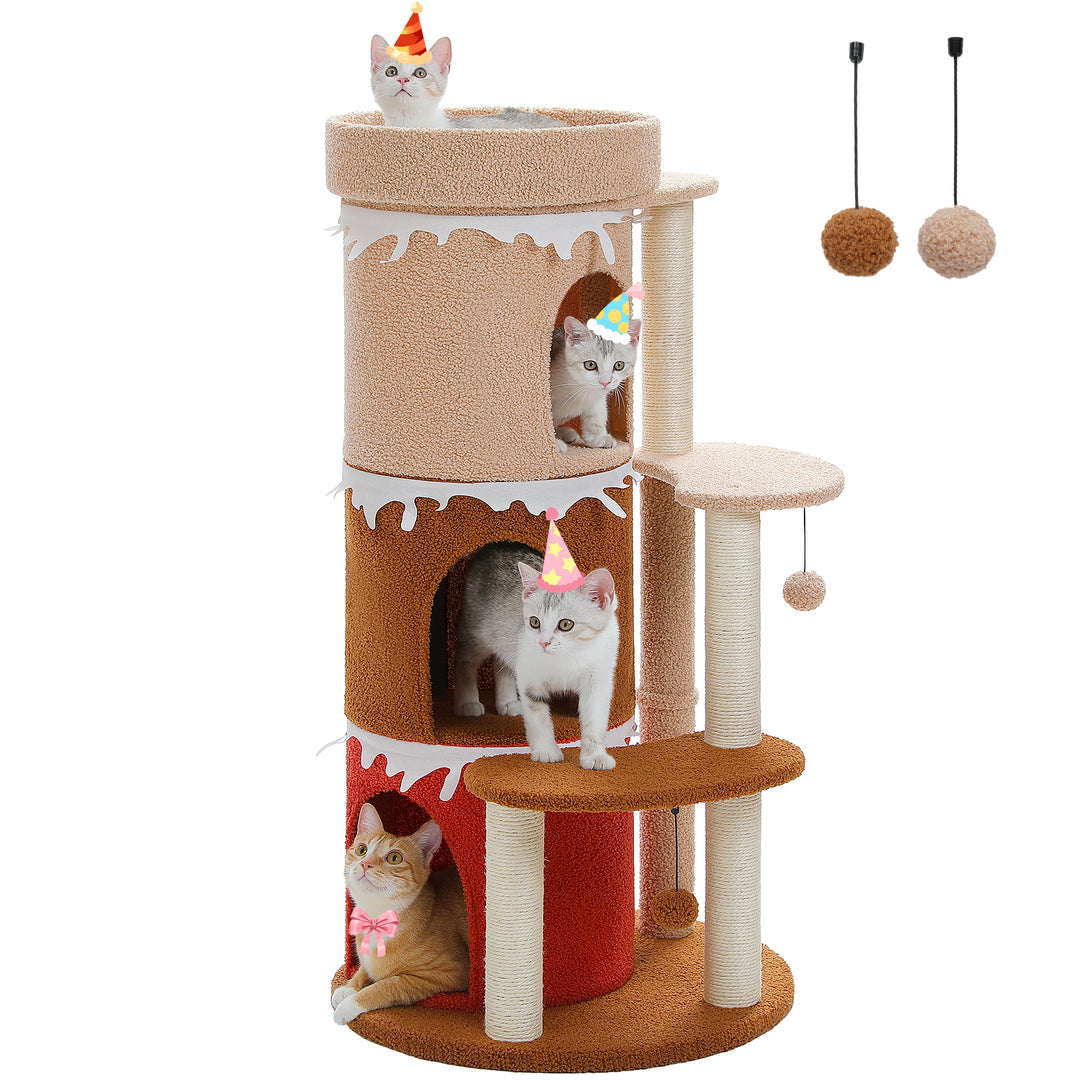 Multi-Level Cat Tree Tower with Large Perch and Sisal Scratching Posts for Indoor Cats