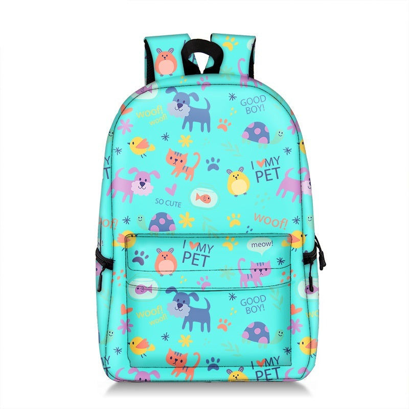 Fashion All-print New Cute Cat Creative Backpack