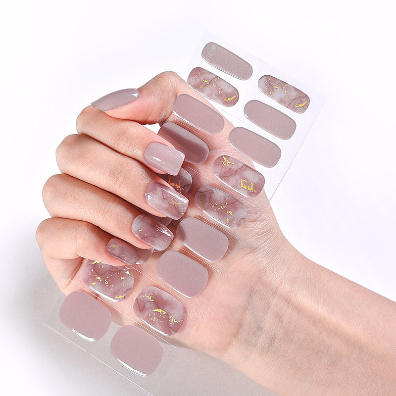 Internet Celebrity Semi-baked Gel Nail Sticker Waterproof And Durable 3d Paper Patch