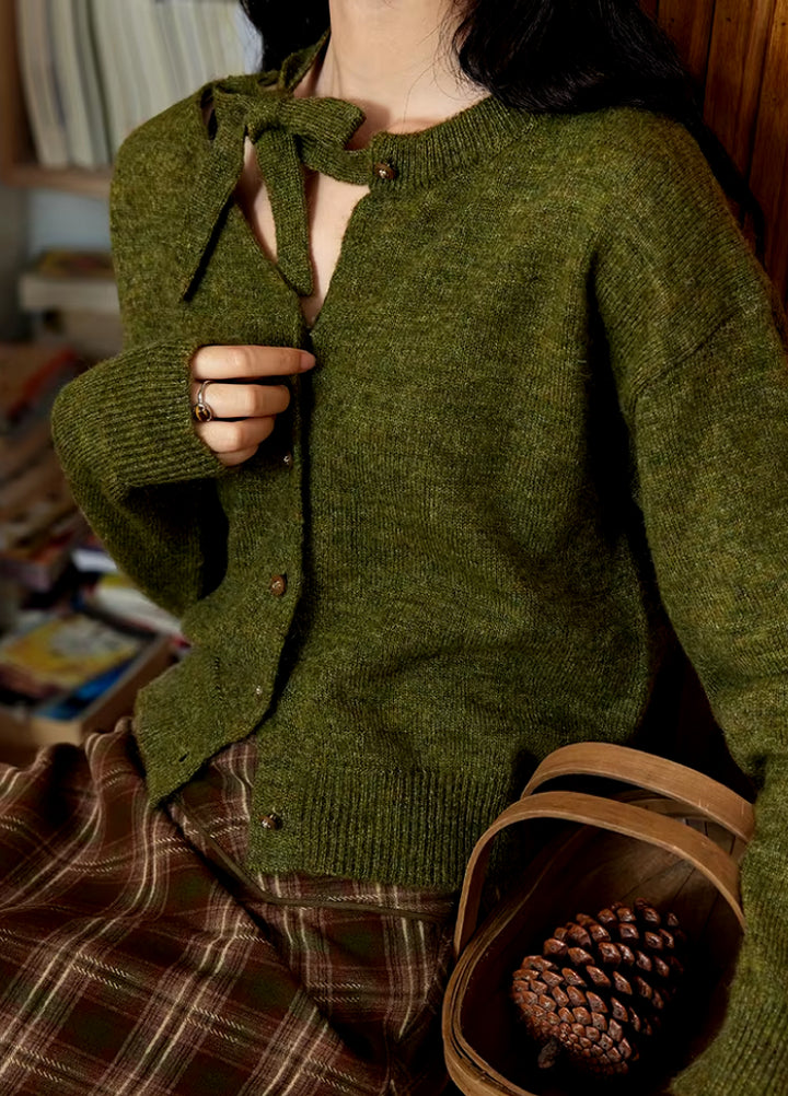 Asymmetrical Hollowed Out Knitted Cardigan