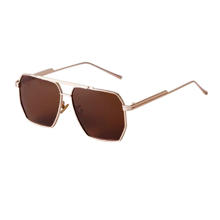 Retro Metal Oversized Polarized Square Sunglasses