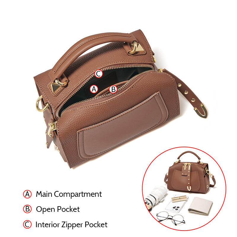 Elegant Split Leather Crossbody Bag for Women