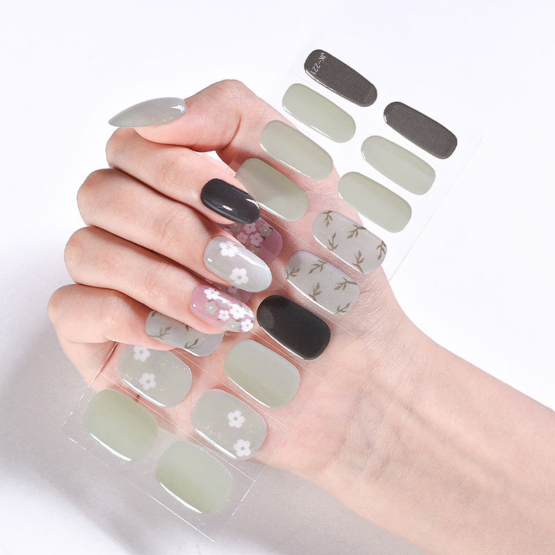 Internet Celebrity Semi-baked Gel Nail Sticker Waterproof And Durable 3d Paper Patch