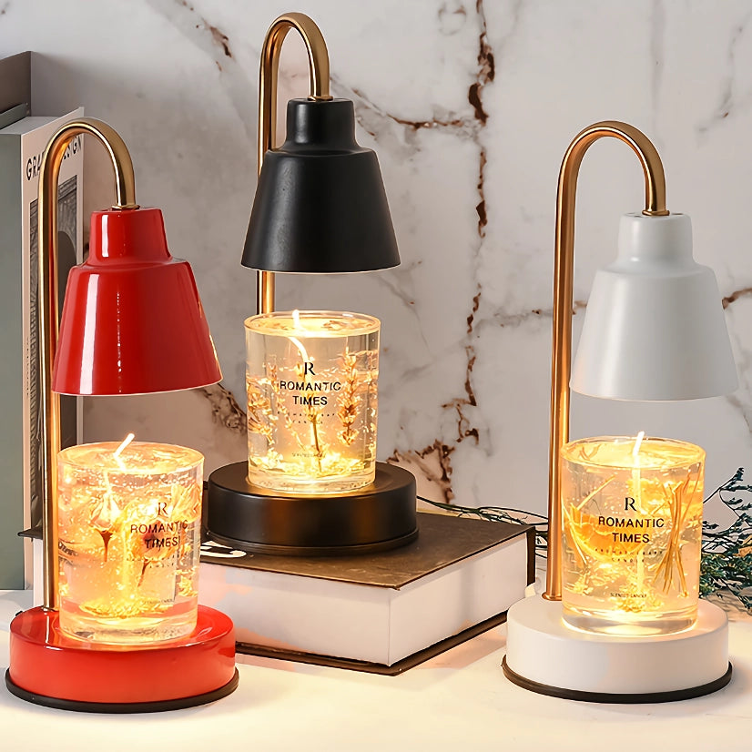 Aroma Lamp with Candle Warmer - Elegant Nordic Table Lamp for Bedroom