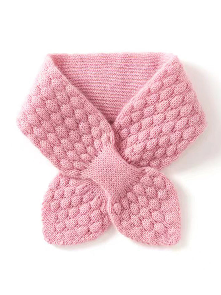 100% Pure Cashmere Moss Stitch Bowknot Scarf