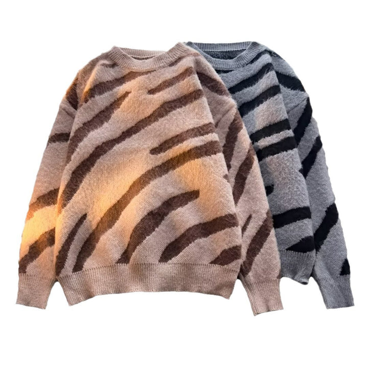 American Zebra Pattern Irregular Sweater