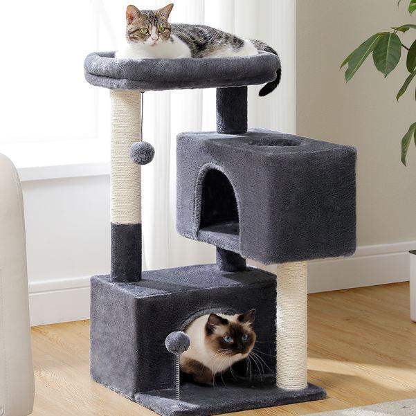 80CM Cat Tower with Double Condo & Large Perch