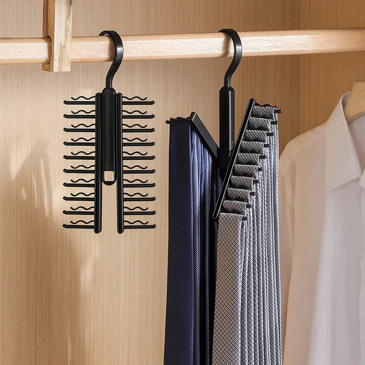 Rotatable Tie and Belt Hanger with 20 Clips