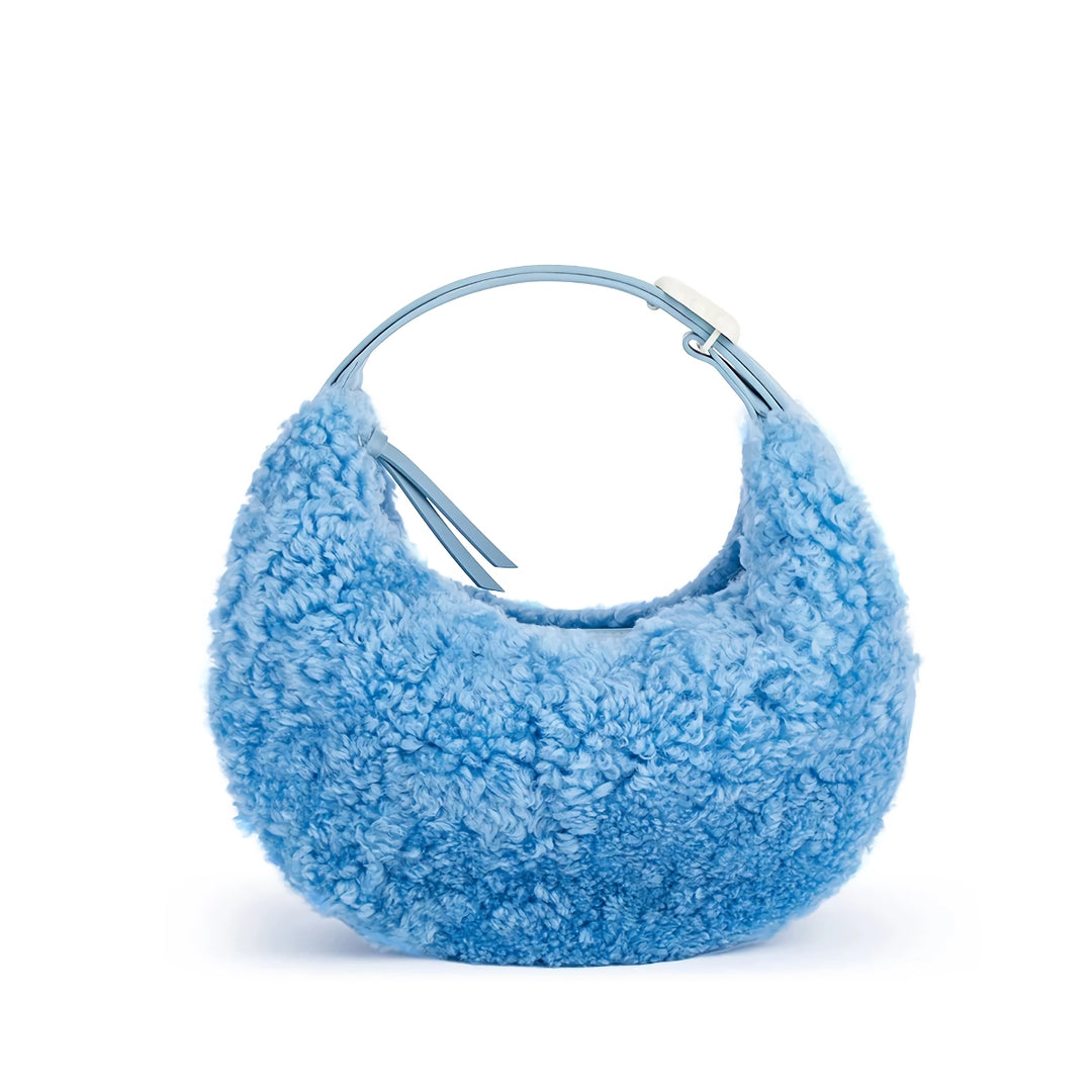 Half Moon Fluffy Wool Winter Handbag