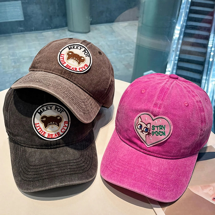 2PCS Cartoon Love Baseball Caps