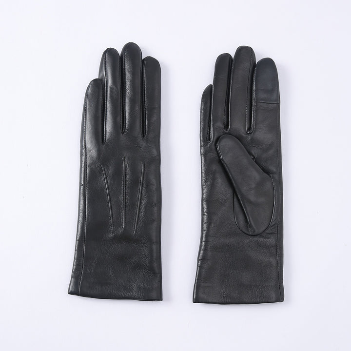 Wool In Driving And Biking Lengthened Goat Leather Gloves For Women