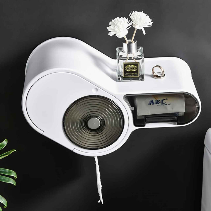 Multifunctional Waterproof Toilet Paper Holder with Storage