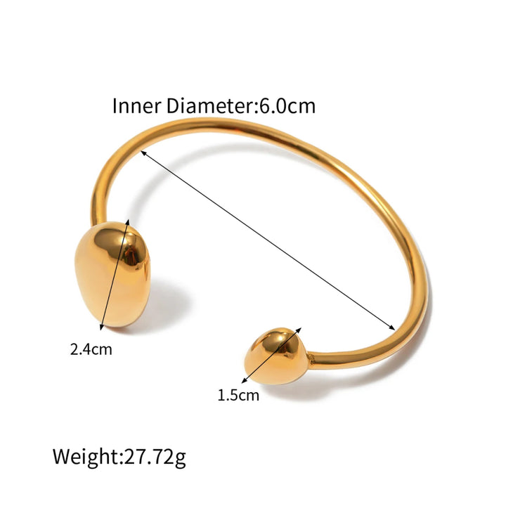 Trendy 18K Gold Plated Irregular Opening Stainless Steel Bangle