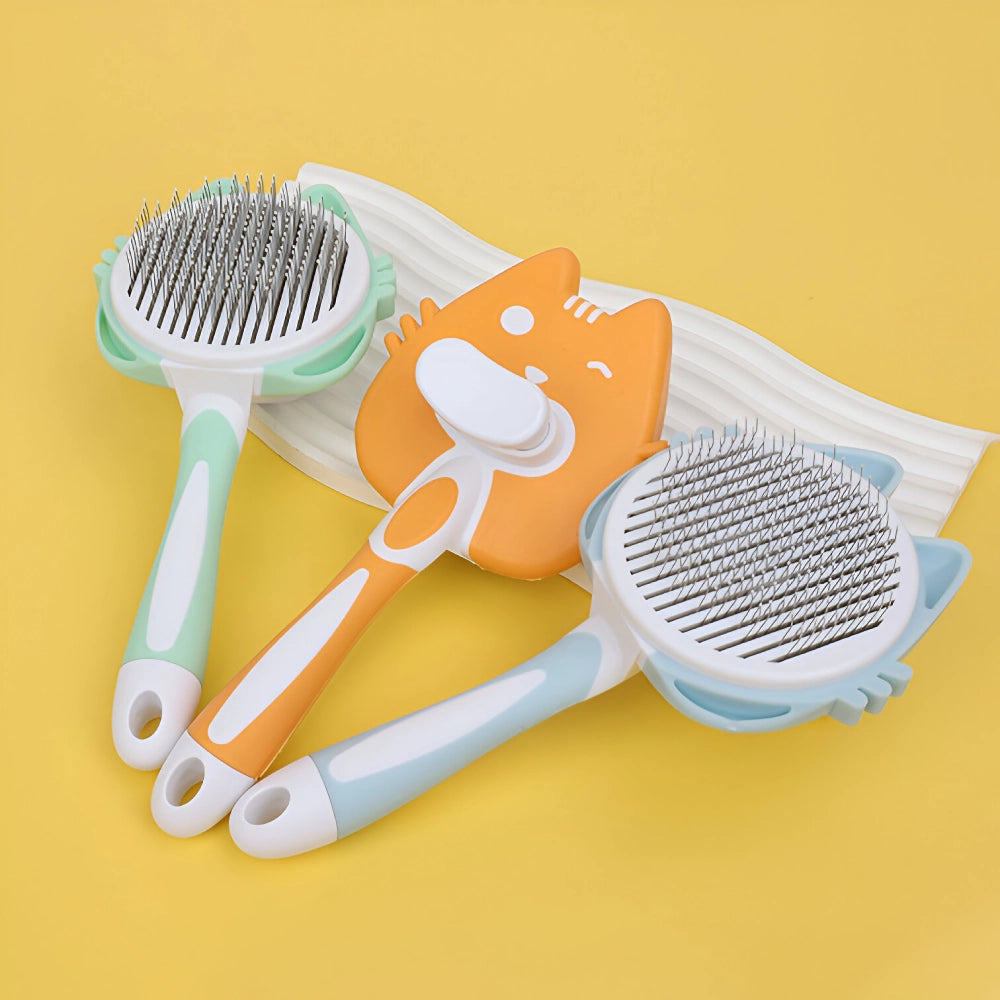 Self-Cleaning Pet Grooming Brush - Dog & Cat Hair Remover