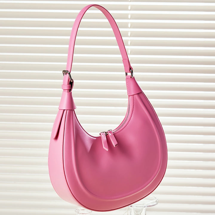 Chic Half Moon Leather Shoulder Bag