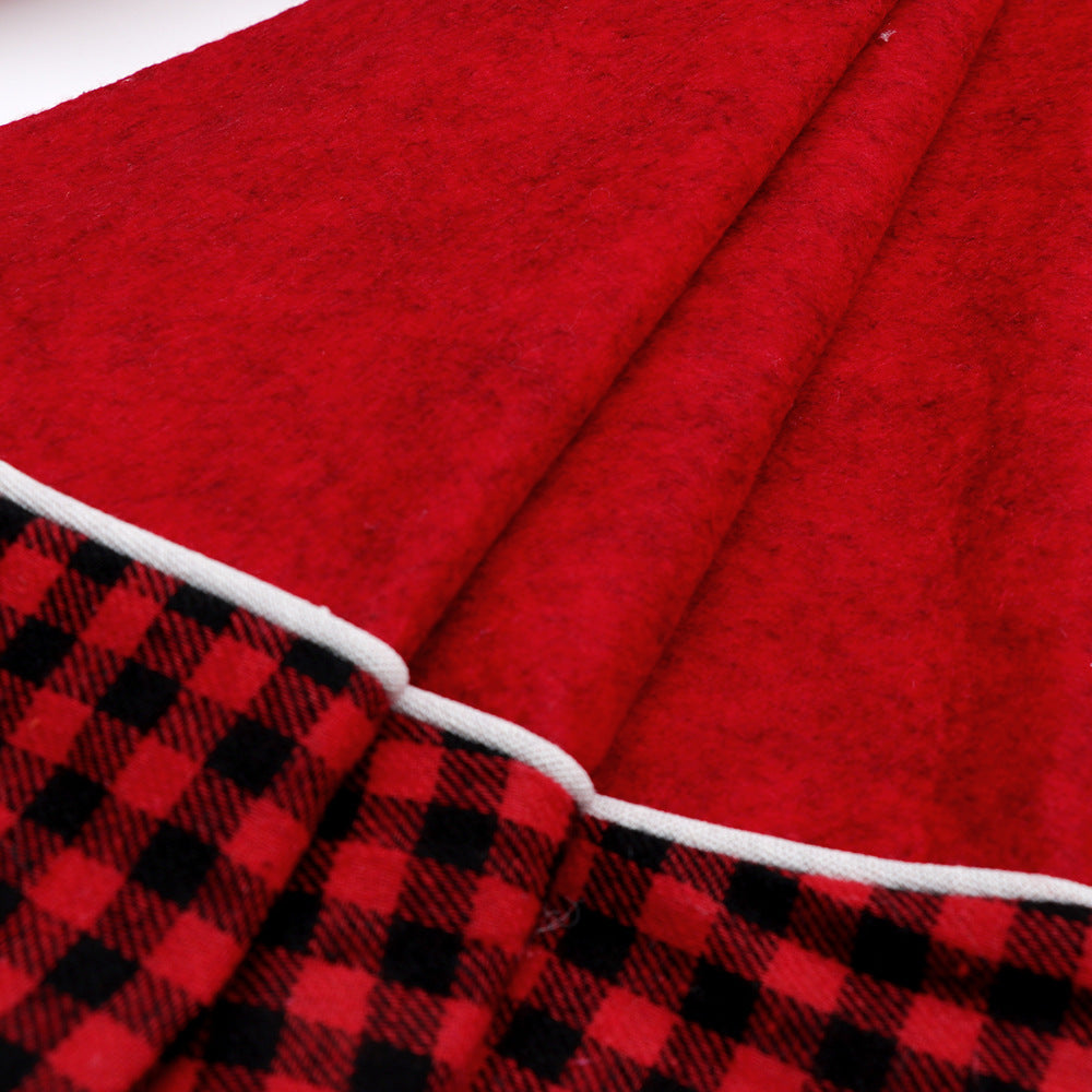 Black And Red Plaid Edging Christmas-tree Skirt