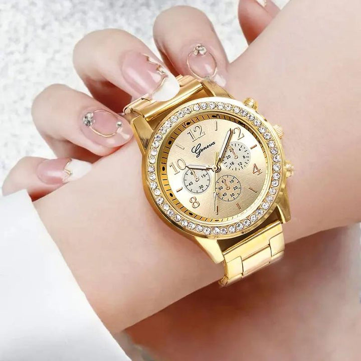 Luxury Diamond Rose Gold Women's Quartz Watch