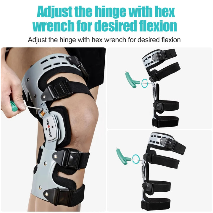 Adjustable ROM Knee Brace Hinged Stabilizer