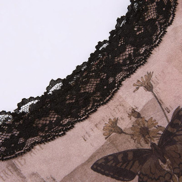 Black Lace Patchwork Sleeveless Top - Trendha
