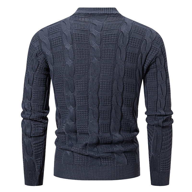 Men's Round Neck Twisted Pullover Men's Knitwear