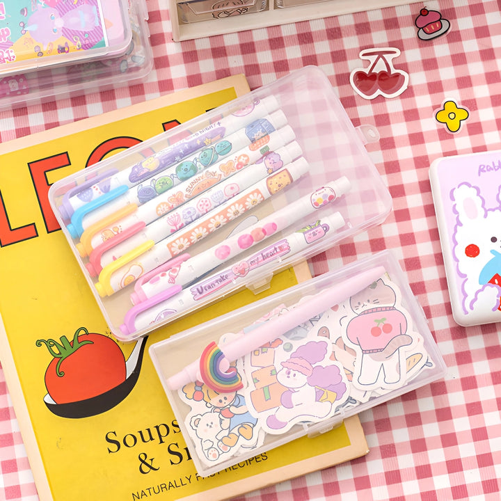 Transparent Kawaii Stationery Storage Box