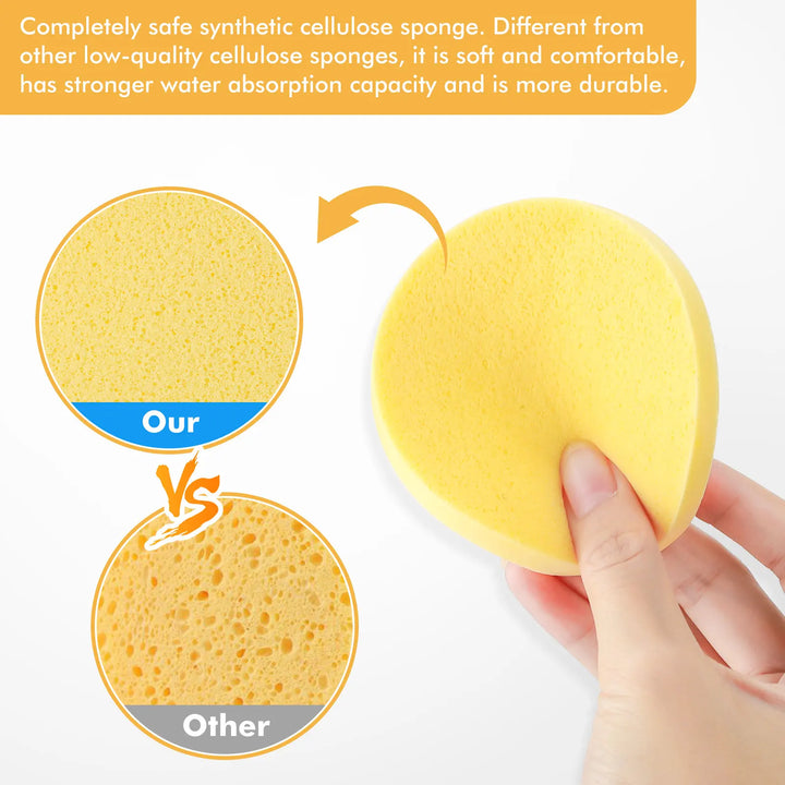 50pcs Compressed Facial Cleansing Sponges - Disposable Makeup Remover Sponges for Estheticians