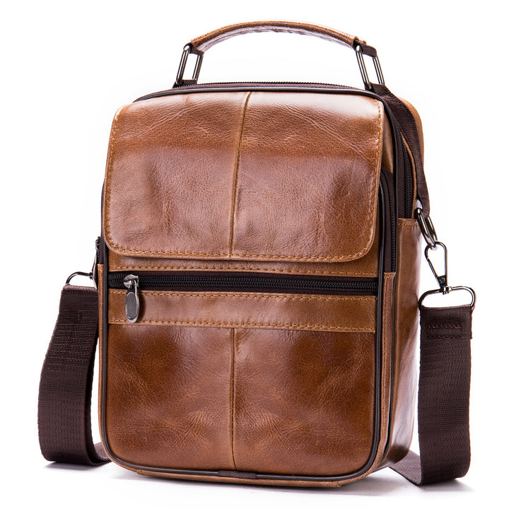 Leather Men's Bag Vertical Casual