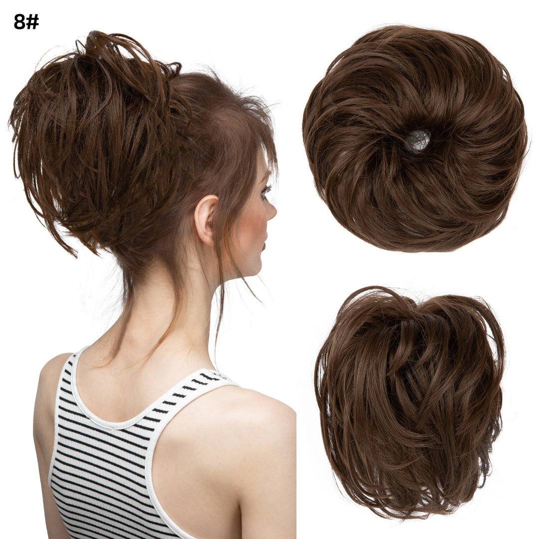 Bud Bun Artificial Hair Bun Natural Fluffy Long Beard Curly Hair Bun Lazy Updo Chignon