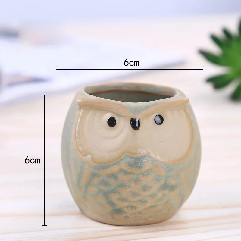 Mini Owl Ceramic Plant Planter